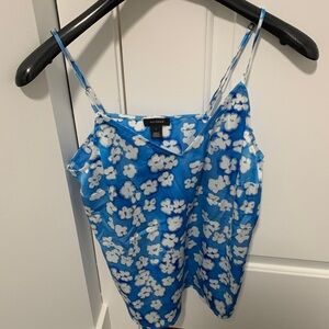 Topshop Blue and White Floral Camisole